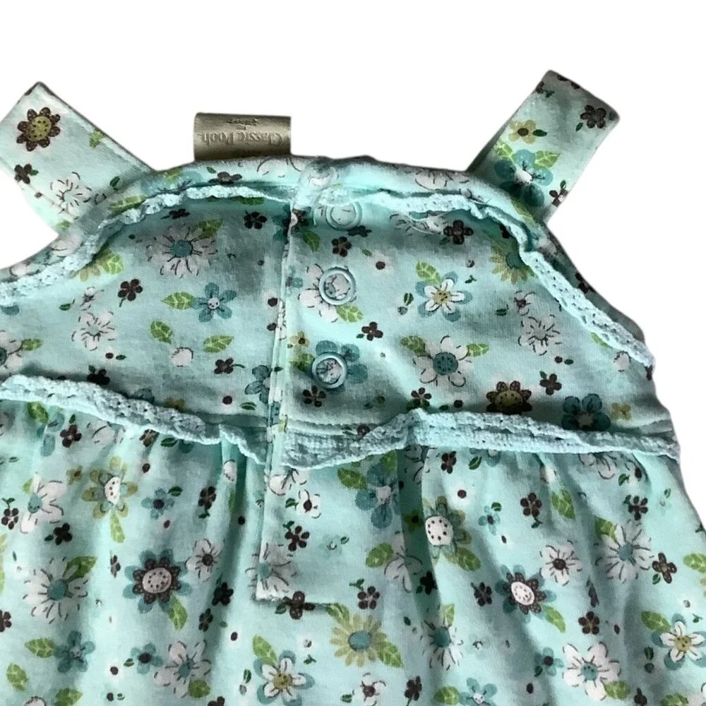 Classic Pooh By Disney Baby‎ Floral Sleeveless Dress Size 3 M Flowers Cotton